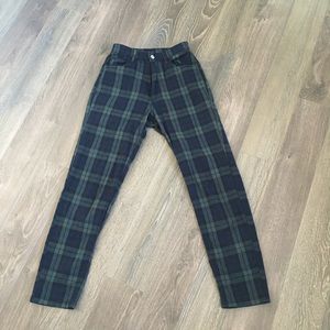 Brandy Melville Green Plaid Tilden Pants